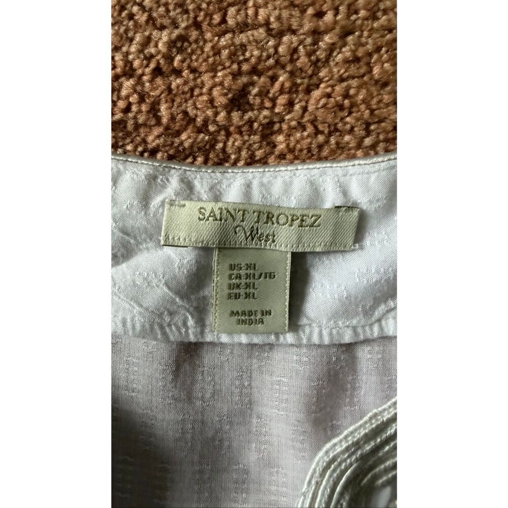 Saint Tropez West White Embroidered Blouse Size 2XL - Picture 2 of 9